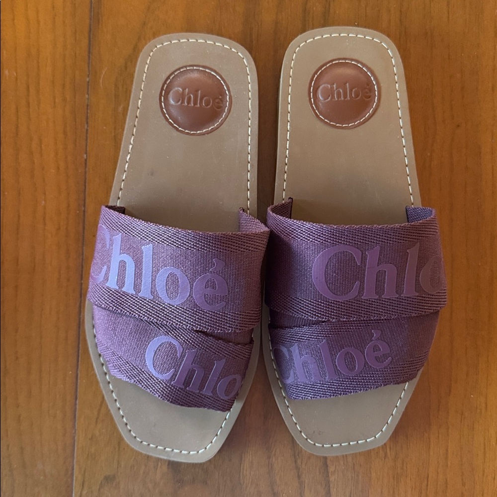 Chloé Purple Slide Sandals